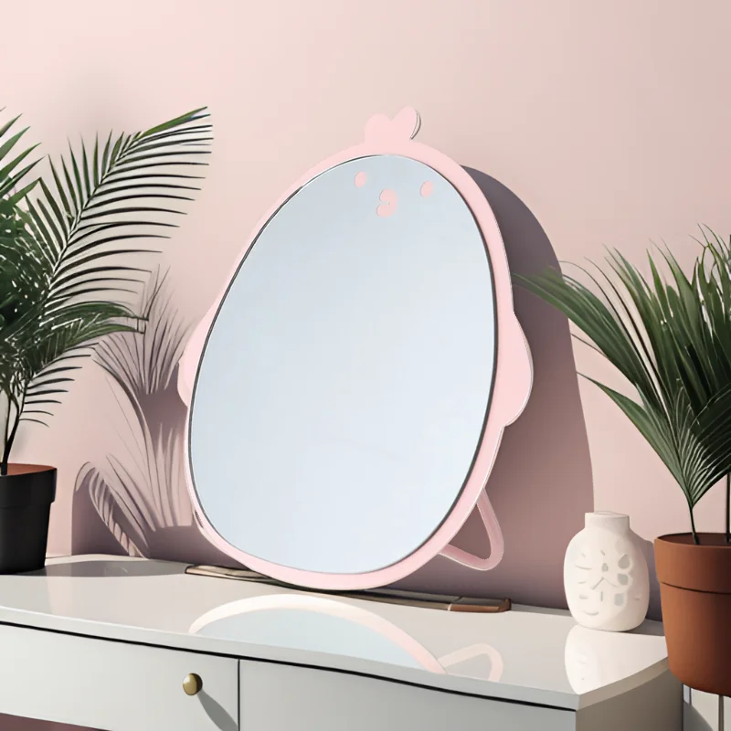 Gmgaic Cute Fashion Design Nature Metal Endurance Cosmetic Desk Standing Makeup Mirror