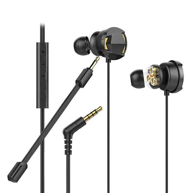 factory oem 2020 new design triple driver in ear gaming earbuds casque gaming ps4 cuffie gaming headset earphone wired stereo