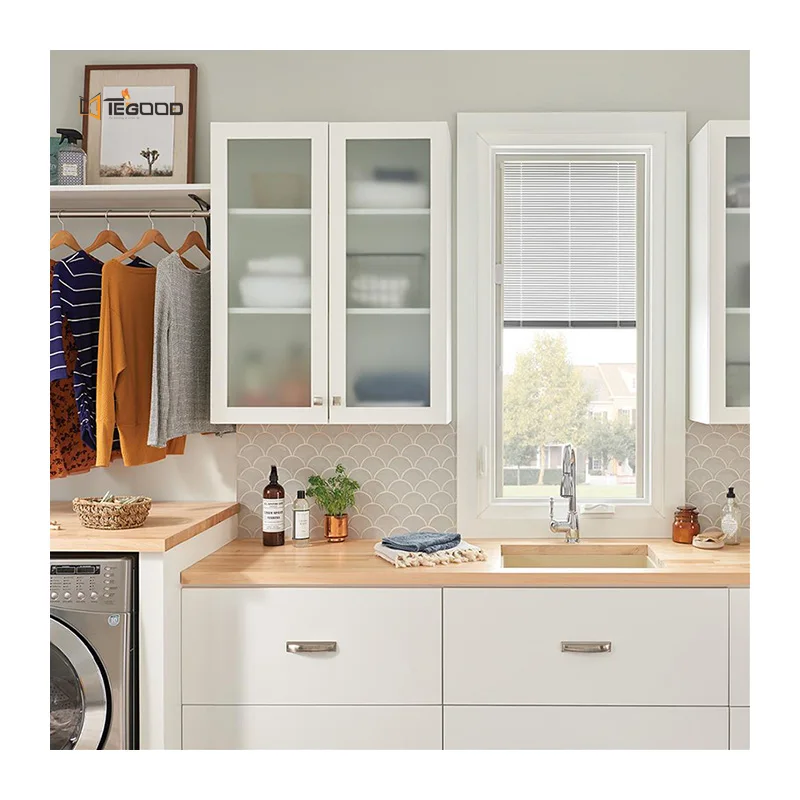 TEGOOD Double Glass Low-e French Style Aluminum Frame Casement Windows