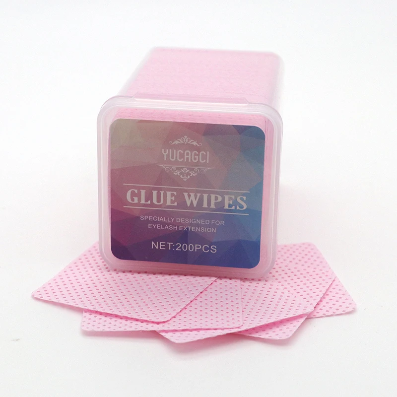 Eyelash Extension Glue Remover Cotton Paper Tweezer Glue Cleaner Pads