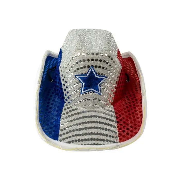 LED luminous cowboy flash light hat for performance or party light cowboy hat