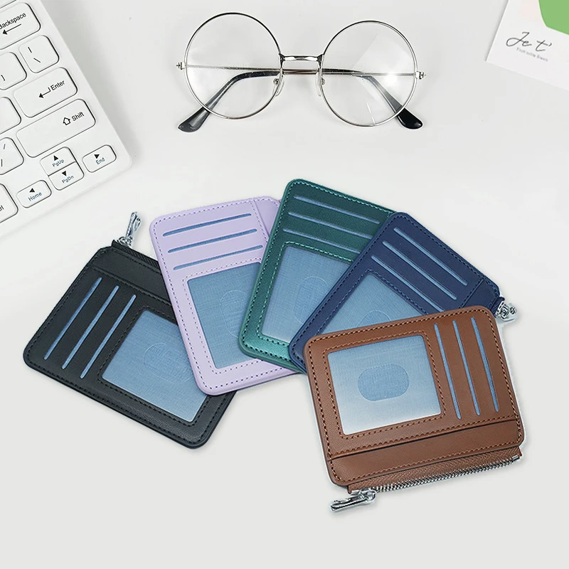 Wallet Credit Multi-Card Bag Fashion PU Function Zipper Ultra-Thin Organizer Case Student Women Coin Purse