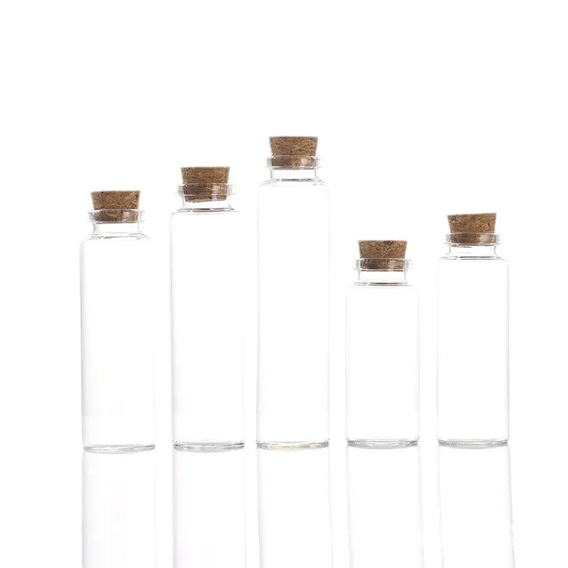 free sample 22mm glass tube with Cork stopper free design custom logo candy bottle Recyclable jewelry packaging bottle