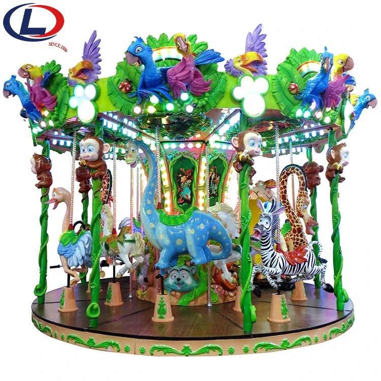 Outdoor Amusement Park Fairground Rides Luna Park Equipment Dinosaur Carousel Horse Rides for sale