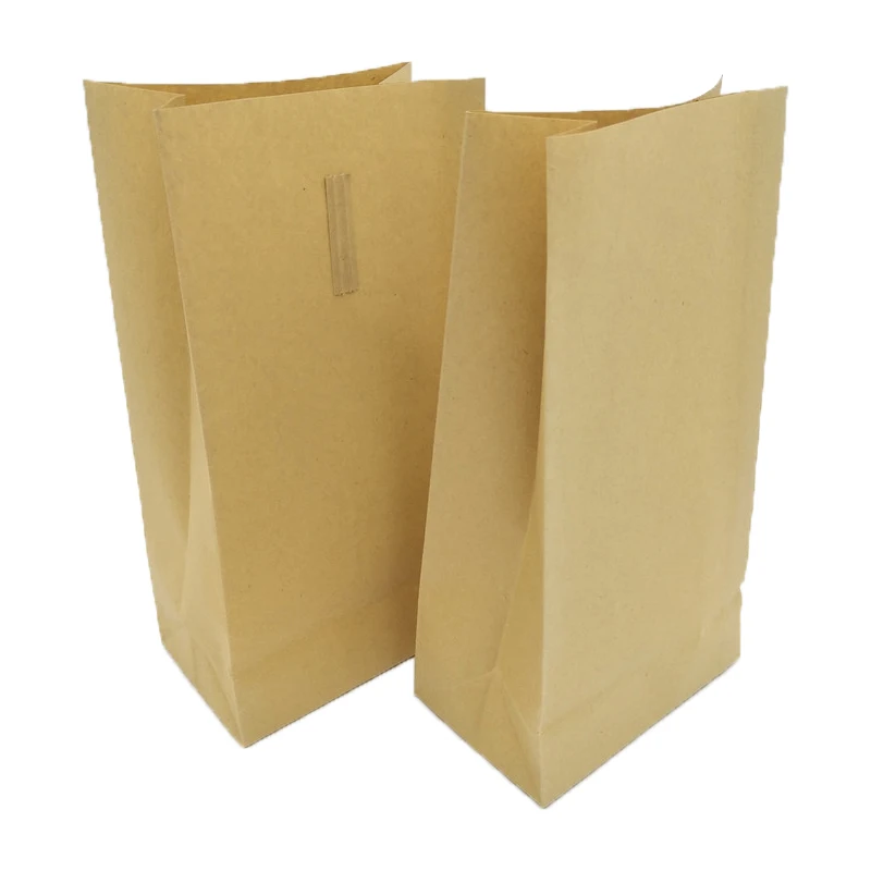Stand up Pouch White Kraft Paper Bag Garbage Bags Three Side Doy Pack Brown Heat Seal Kraft Paper Bag for Fast Food Take Away YJ