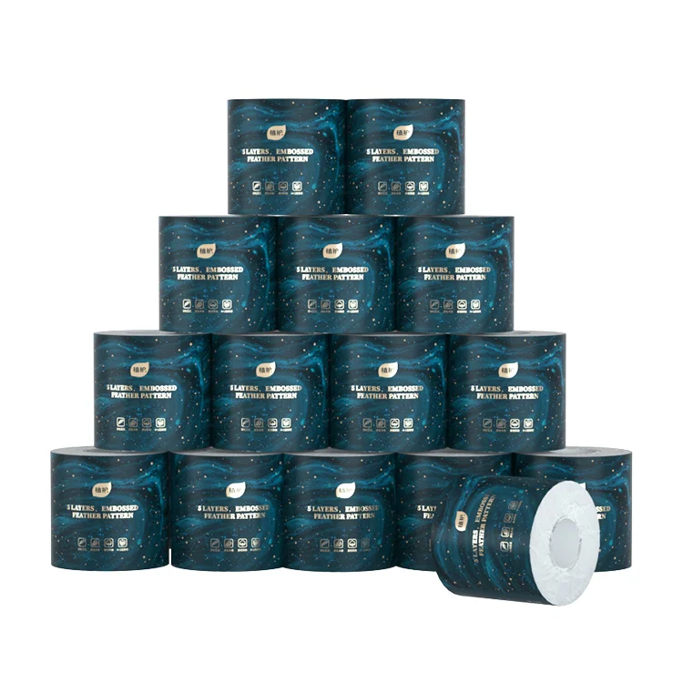 Оптовая продажа изготовленным на заказ логосом ванная комната Core 2 Слойная туалетная бумага рулон бумаги