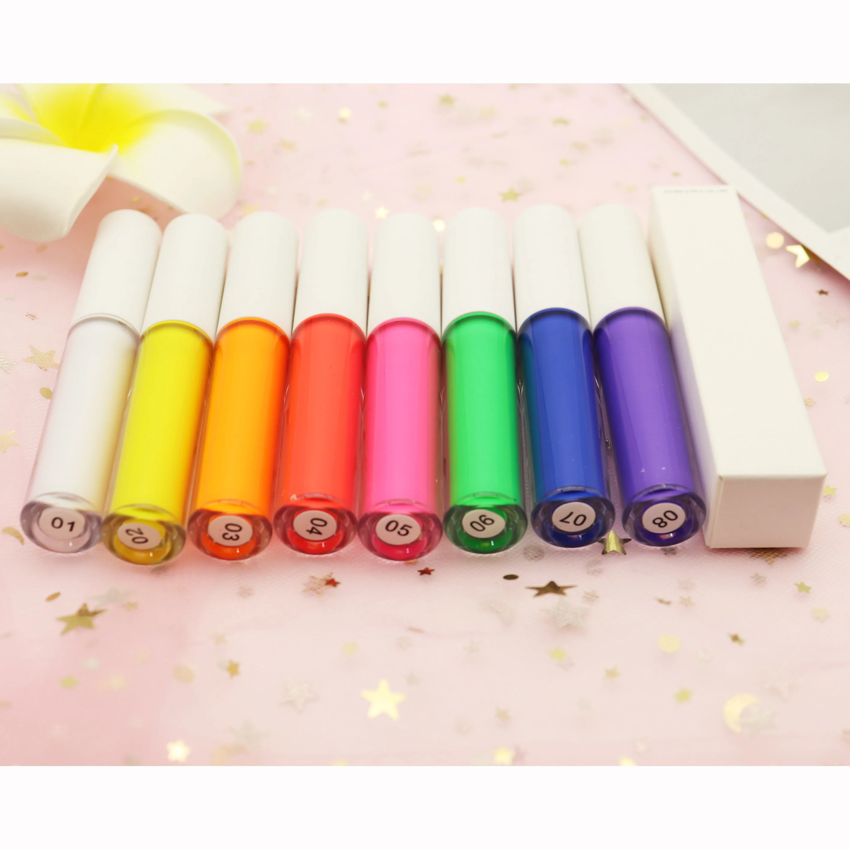 No Label Waterproof Neon Colorful Liquid Eyeliner Matte Eye Liner Blue Red 12 Color Liquid Eyeliner