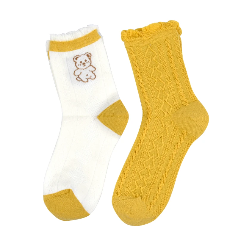 children girls school socks, kids knee high floral cotton socks