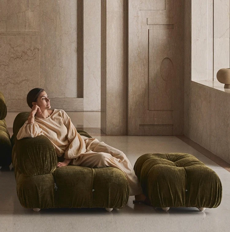 Modern italian design european style nordic fabric velvet leisure module sofa