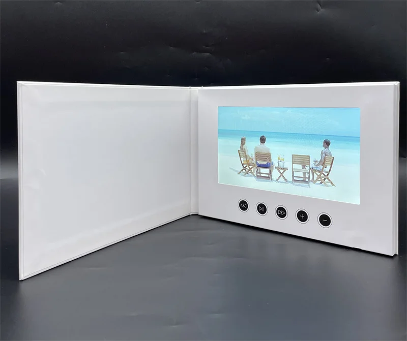 Blank Customized Digital Video Book Gift Wedding Greeting Card 7 inch Lcd Video Brochure