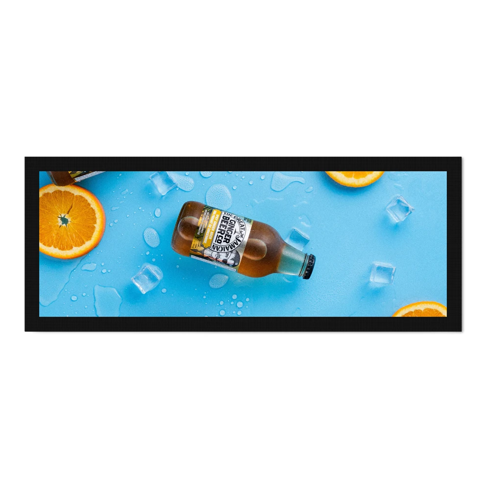 Custom Logo Size Nitrile Rubber Bar Mat Accessories Non-Woven Fabric Beer Mat Wine Drinking Felt Bar Rug