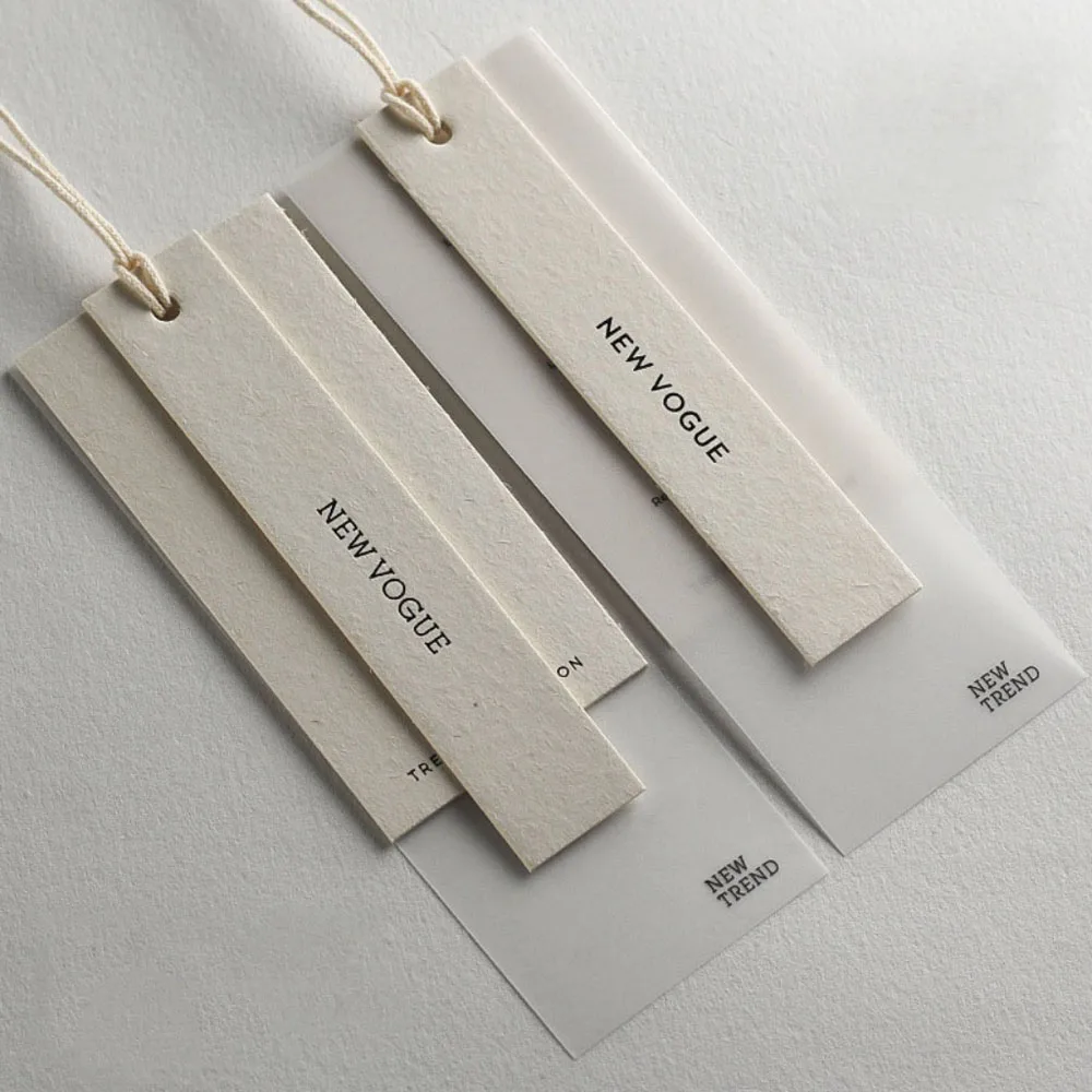 Custom Luxury Clothing Paper Hang tag Recycled Paper Label Swing Hangtags for Clothing Garment with Your Own Brand Design