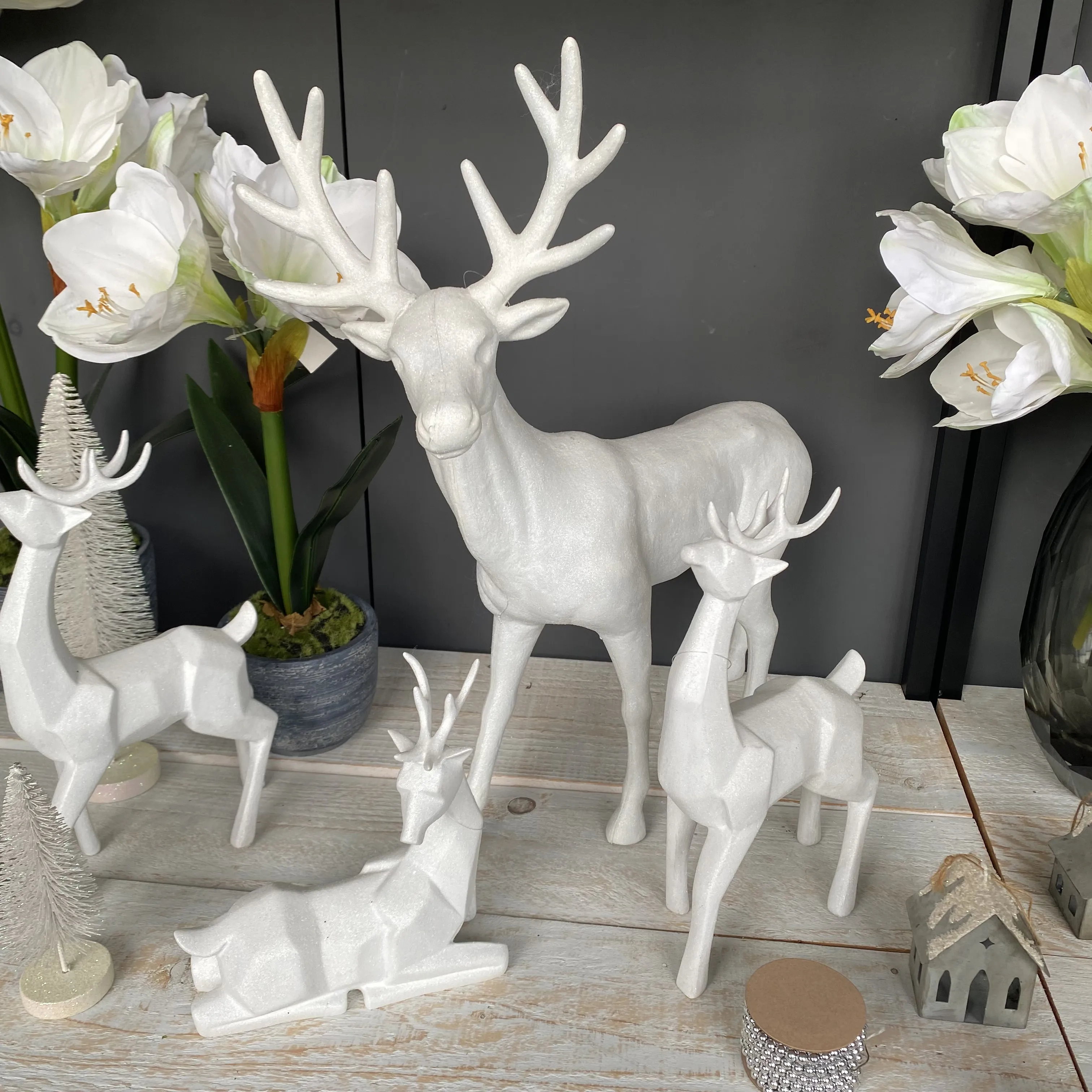 High Quality Christmas Snowman Angle Sculpture Statue Xmas White Golden Tabletop Resin Crafts Ornaments