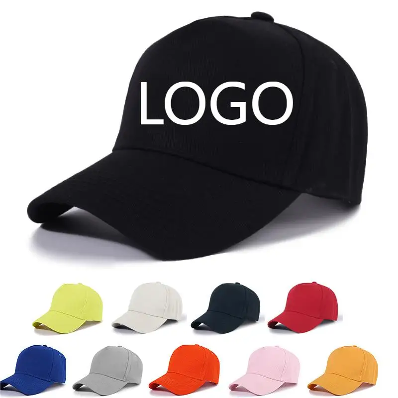 Customize logo hat advertising volunteer baseball hat   classical solid color 6 panel snap back hats
