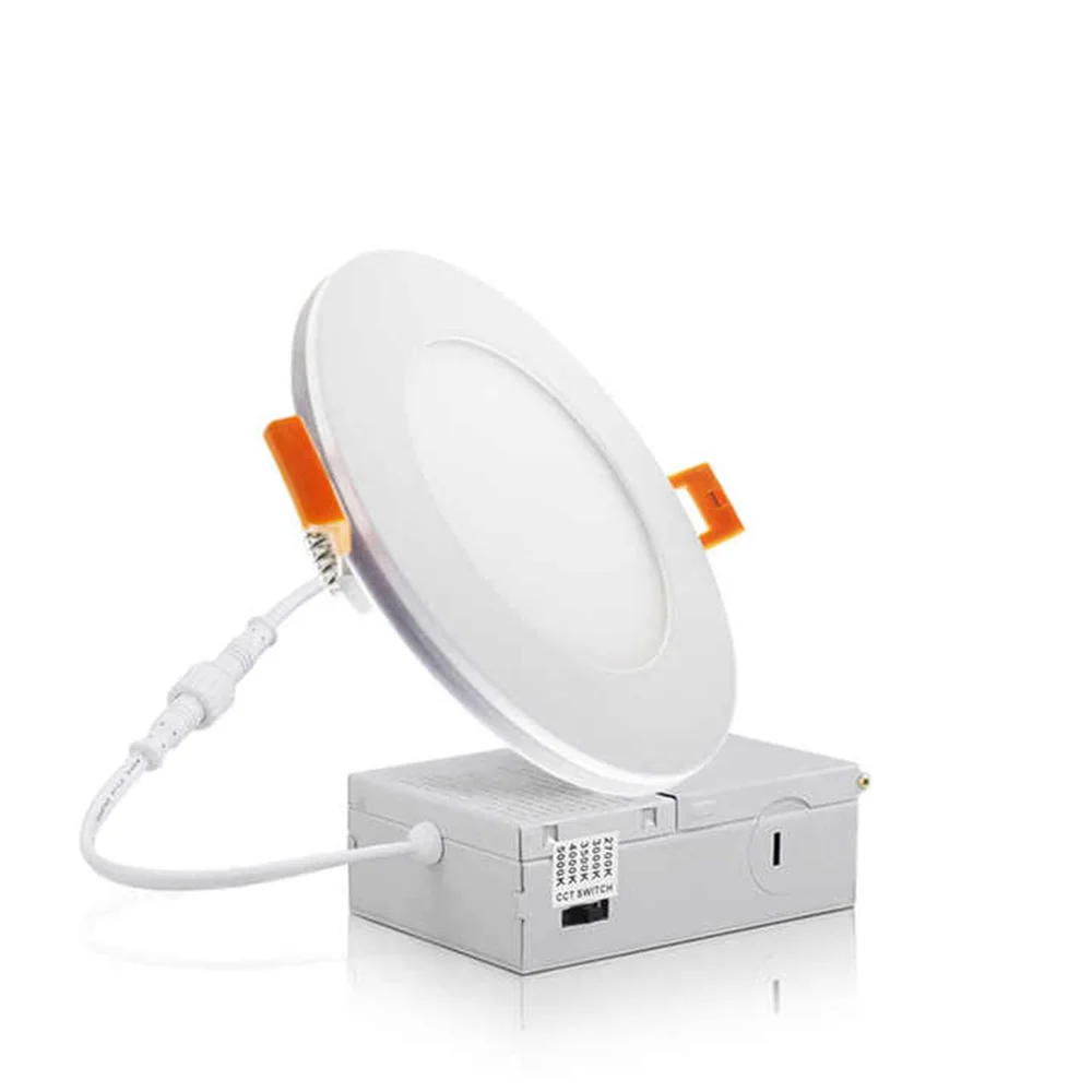 ETL Round 6 Inch 5CCT Dimmable Panel Lamp Recessed Downlight 12W+3W Small Night Light LED Panel Light
