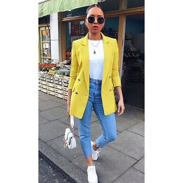 
Autumn New Blazers Women Chic Blazer Fashion Office Blazers Lady Suit Coat Outerwear Tops Plus Size S- 5xl 