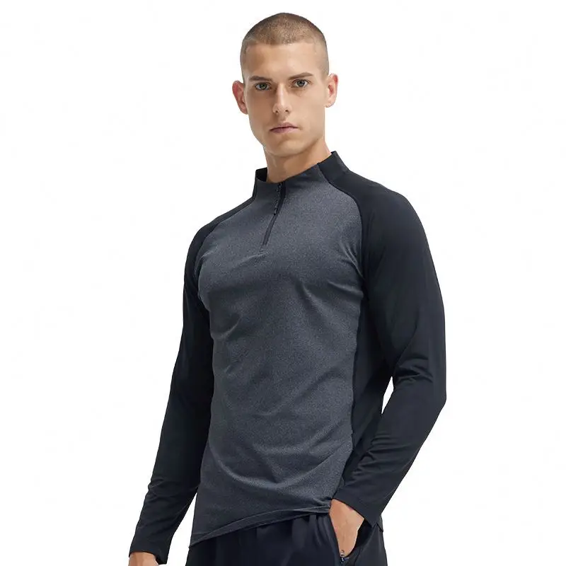 Mens quarter 1/4  zip pullover golf sport shirts custom logo active wear workout running pullover MEN