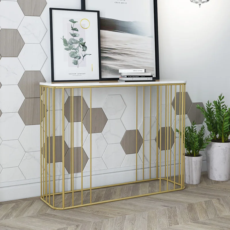 Light luxury modern marble porch table new Chinese  decoration living room narrow table nordic console entrane table