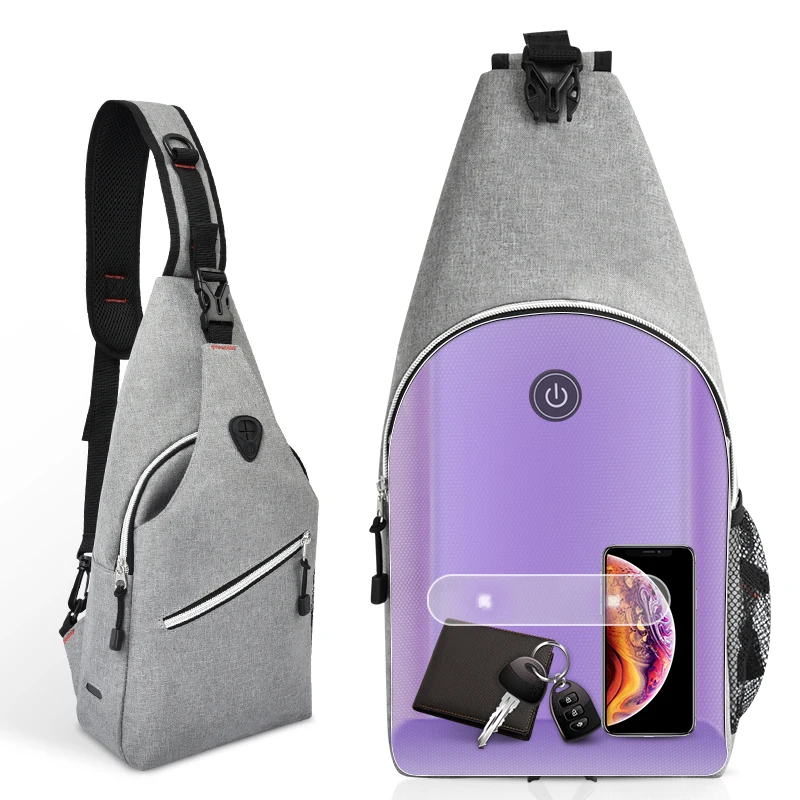 Мужская сумка-слинг с ультрафиолетовым светом, водонепроницаемая нагрудная Сумочка через плечо с УФ-стерилизатором, слинг-рюкзак для мужчин