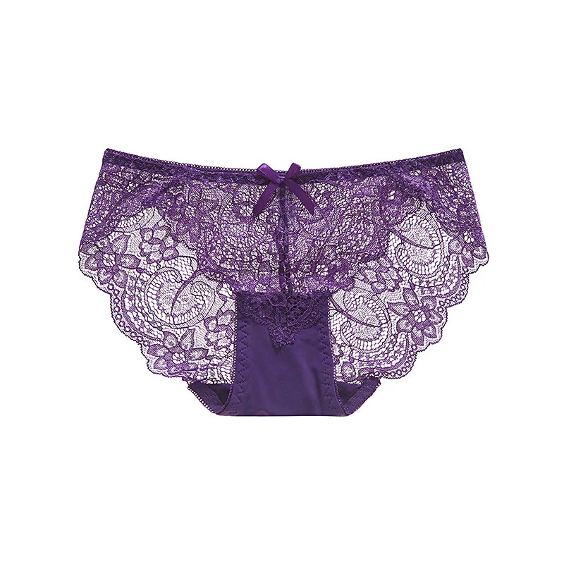 Sexy Lace Panties Women Cozy Lingerie Pretty Briefs Cotton Lining middle Waist Cute Underwear