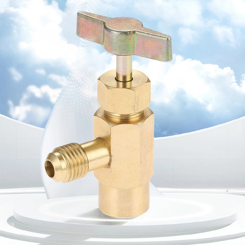 1pc 1/4 Thread Adapter R-134a Refrigerant Can Dispensing Bottle Tap Opener Valve + 25cm R134a Refrigerant Measuring Hose