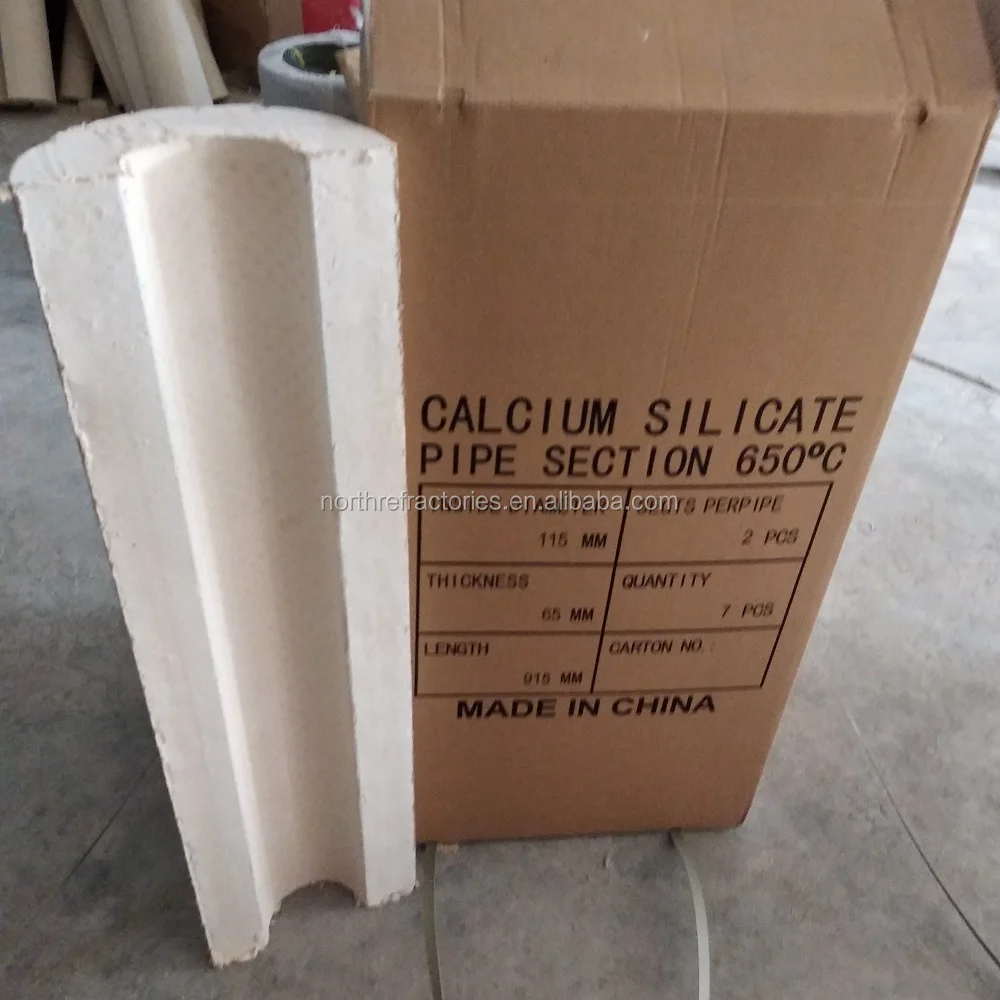 White 220kg/m3 230kg/m3 Calcium Silicate Pipe Insulation 650C 1000C 1100C