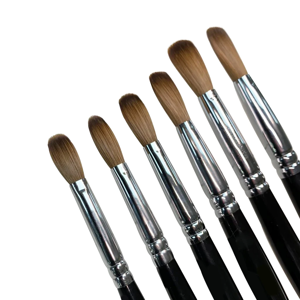 High Quality Acrylic Nail Brush Factory Custom 100% Kolinsky Acrylic Black Wood Brush Handle Nail Brush