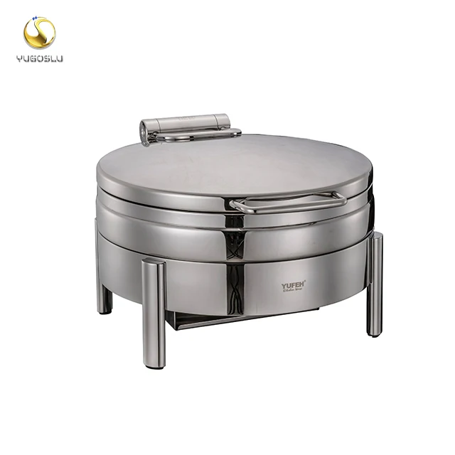 YUGOSLU Wholesale kitchen restaurant equipment 6L roll top chaffing dishes stainless steel food warmer for catering