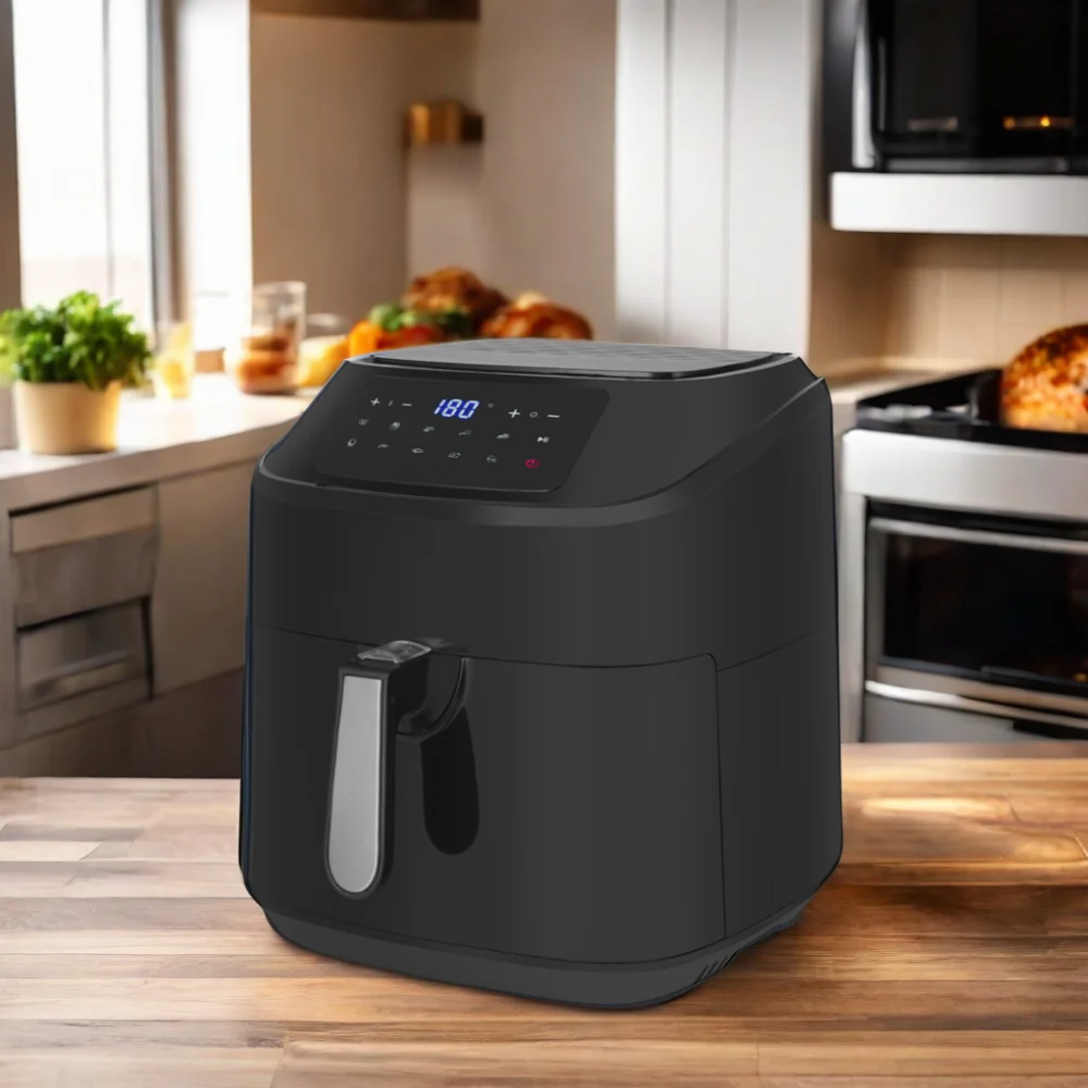 High-Speed Easy Clean Electric Air Fryer Oven Deep Hot Oil-Free Toast 1600W Power Digital Control LCD Display PTFE Material
