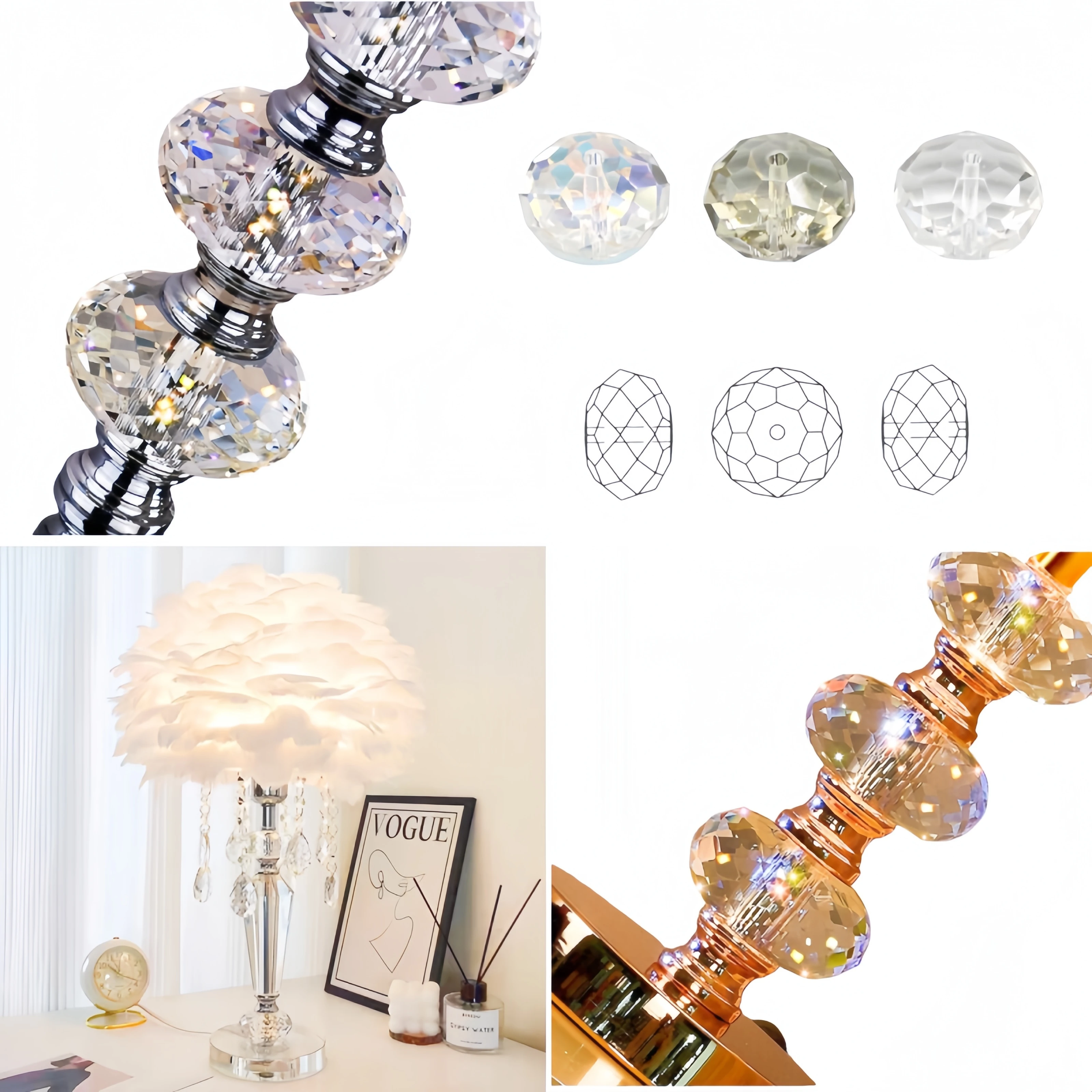 Factory Supply Faceted Crystal Glass Ball for Furniture Accessory