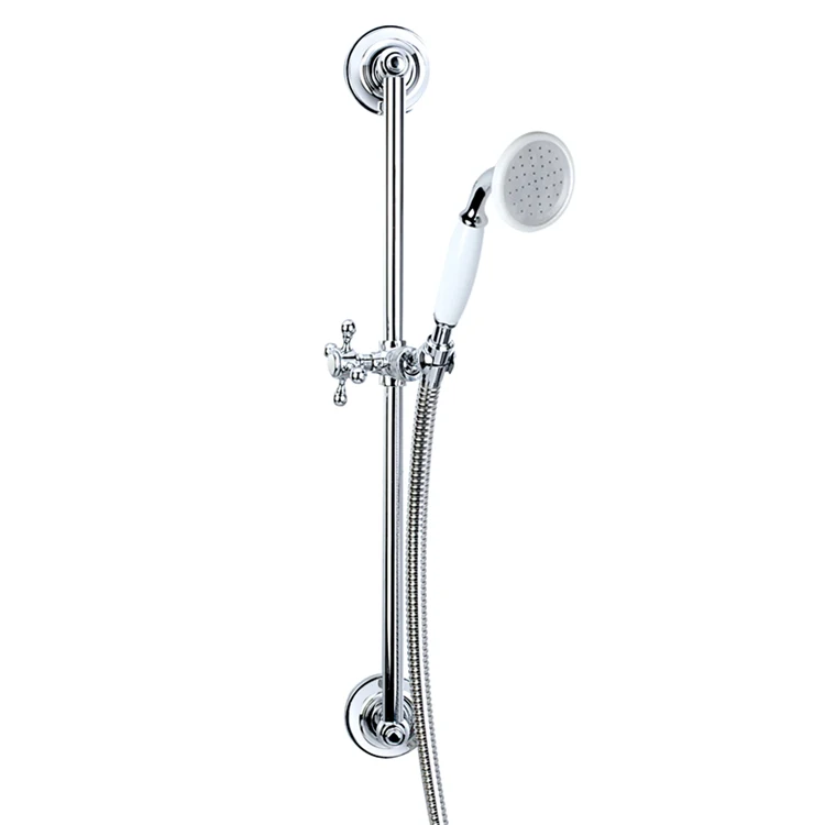 European style Brass slide rail set with handshower and 1.5m flexible hose for shower set mixer