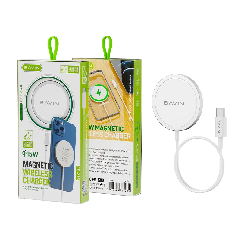 BAVIN CB215 Universal Magnetic Qi 5W 10W Smart Wireless charger wireless magnetic induction charger for iphone