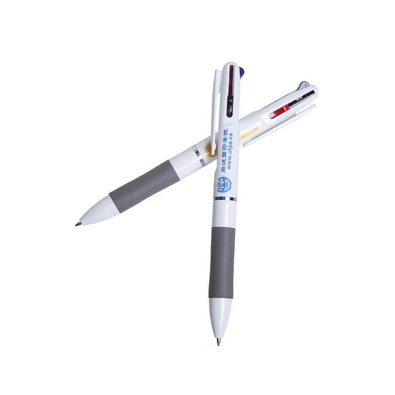 Оригинальные пластик 3 в 1 мульти чернилами Шариковая ручка изготовленным на заказ логосом, изготавливаемый по заказу клиента в качестве памятного 3 вида цветов чернилами Шариковая ручка