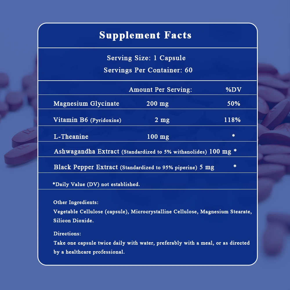 Food Additives Magnesium Glycinate Capsules 400mg Supplements Magnesium Capsules