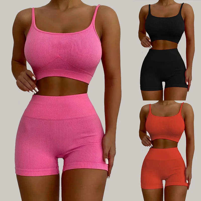 Summer 2022 Knitted Ribbed Sweater Cropped And Shorts Two Piece Sets Custom Knit 2 Piece Set Suit Women Clothing Sweater Set