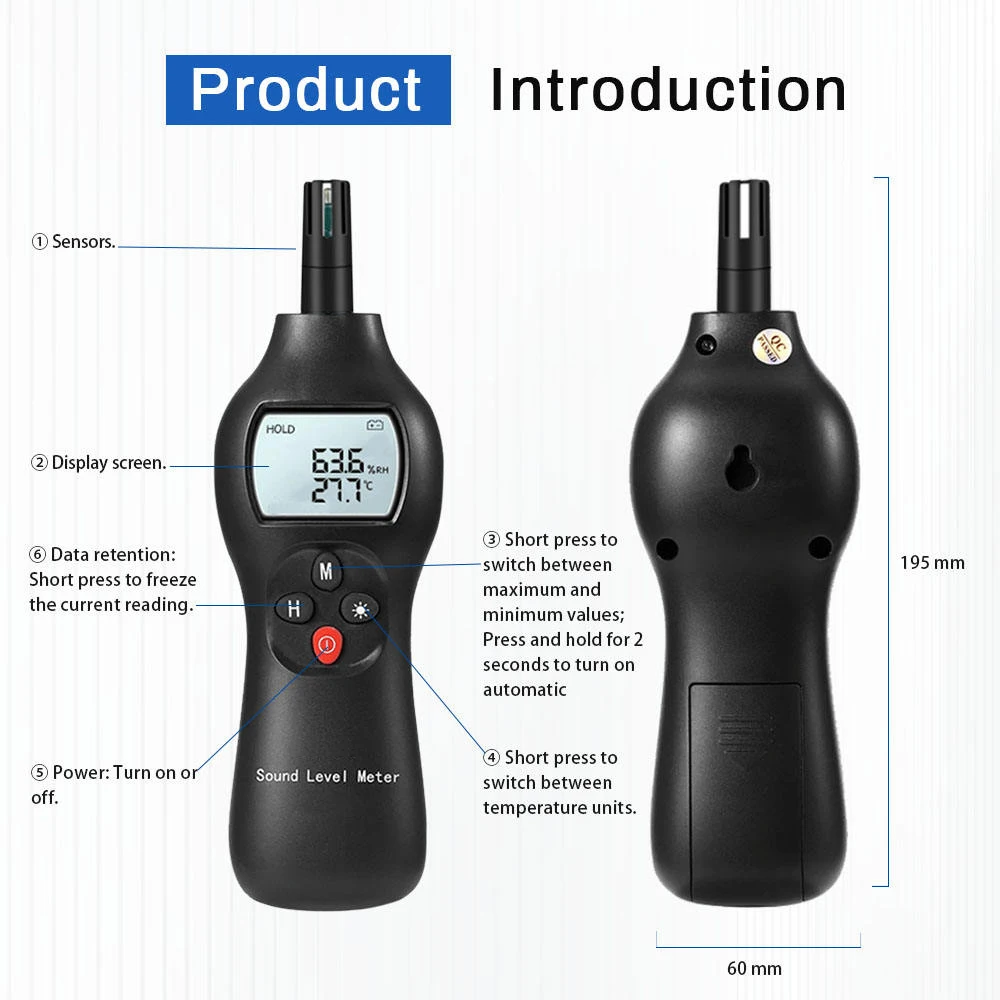 AS-861 Temperature Data Logger Reusable Rh Temp Digital Temperature Sensor Termometro Recorder