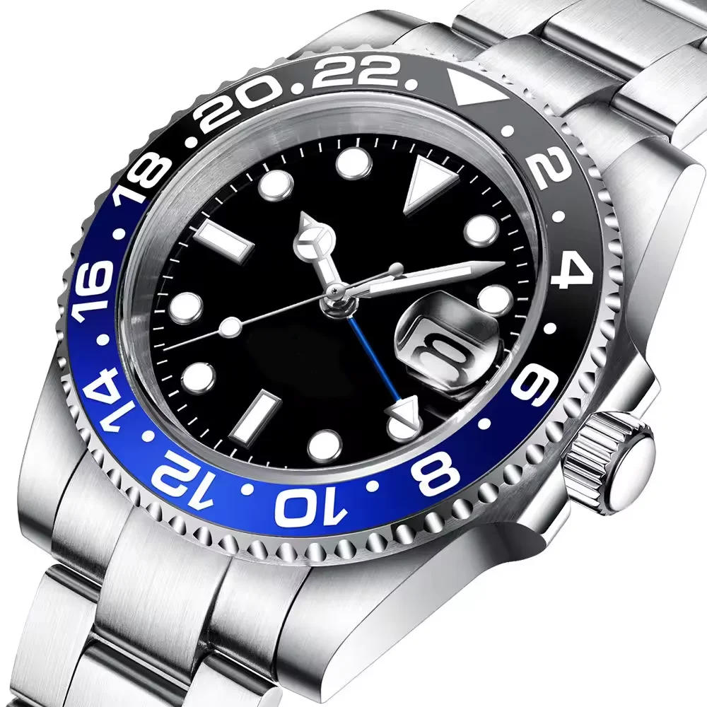 Customized 40 mm GMT Automatic Men Watch Ceramic Bezel Sapphire Crystal Luxury 3285 3186 Men Mechanical Watches