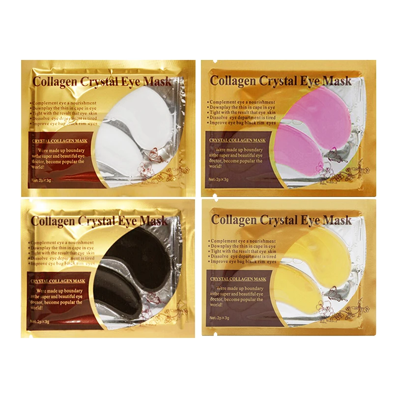 Collagen Eye Mask Crystal Eyelid Patch Anti Wrinkle Moisture Under Eye Dark Circle Remover Eye Pad Face Masks Black/gold/pink