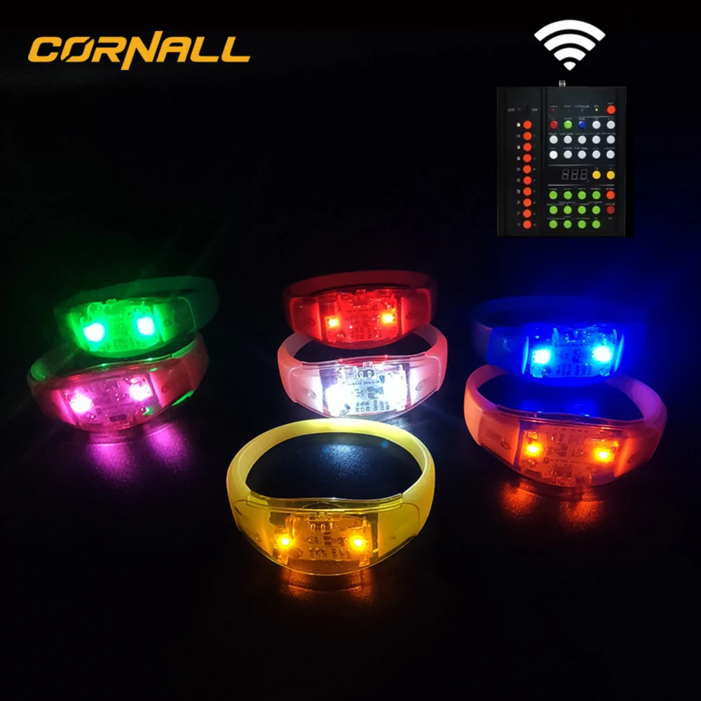 Concert Wireless Distance Illuminated Wristband Remote Control Dmx Flash Light Event Party Supplies Sound Activated Led Bracelet