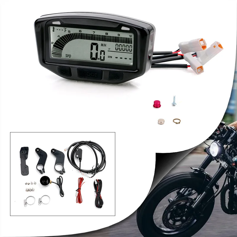 Universal Lcd Speedometer Odometer  752-119 Motorcycle Modified Bicycle Yacht Utv/Atv