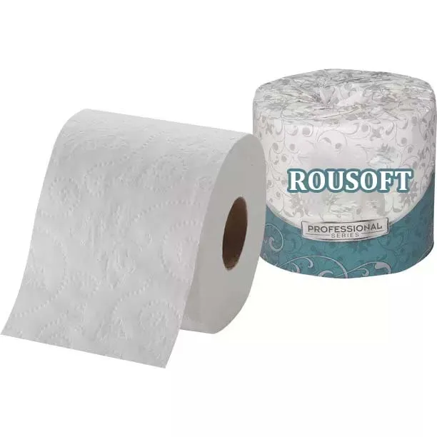 Recycled white biodegradable toilet paper