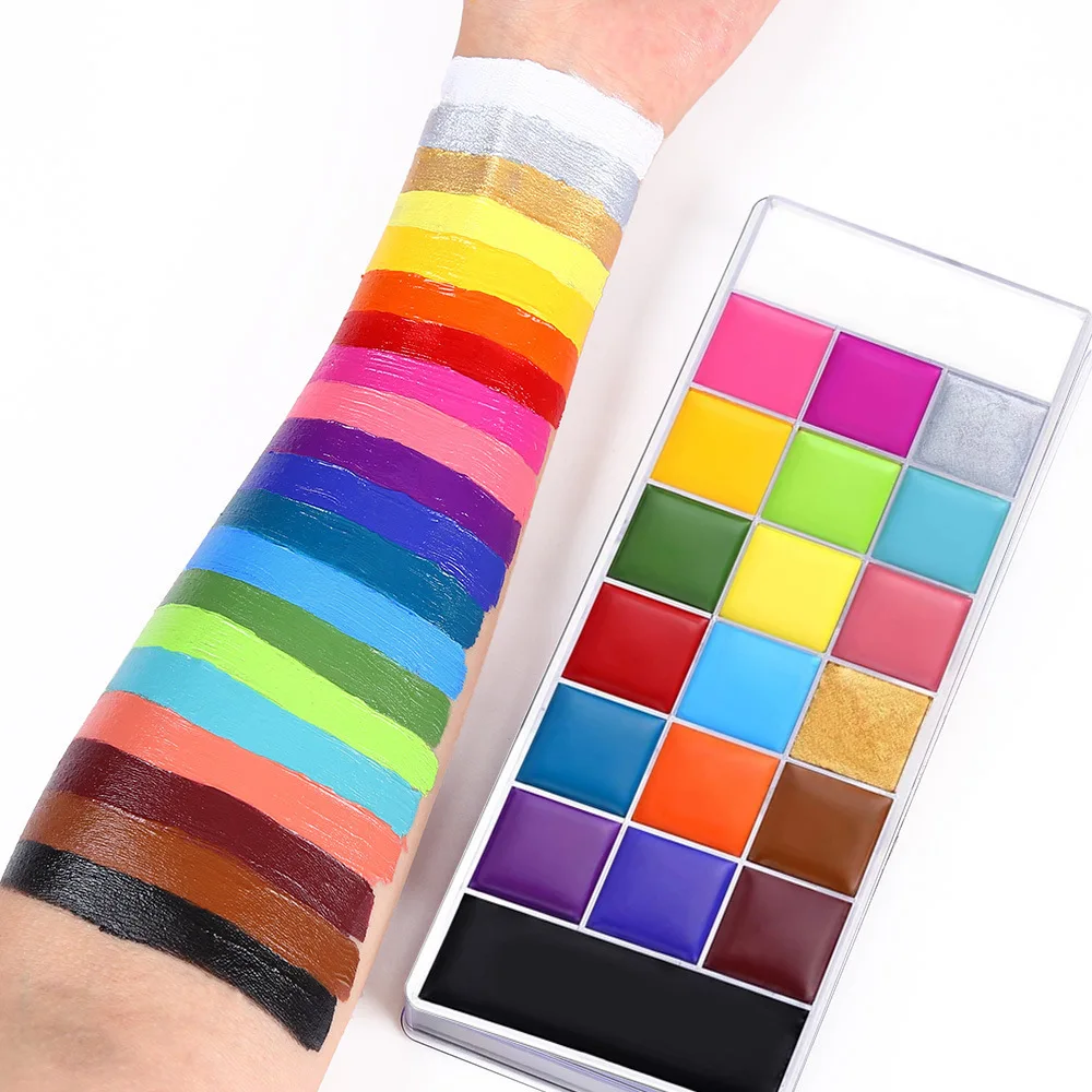 Waterproof Halloween World Cup Professional Non Toxic Private Label 20 Colors Oil Paint Body Painting Face Painting