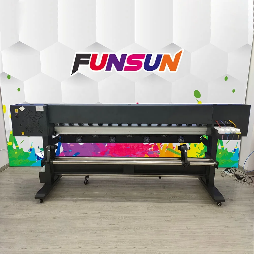 Funsun 1.8m Vinyl Sticker CMYK Indoor Flex Banner Impresora Eco Solvente Eco Solvent Printer with DX6 Print Head