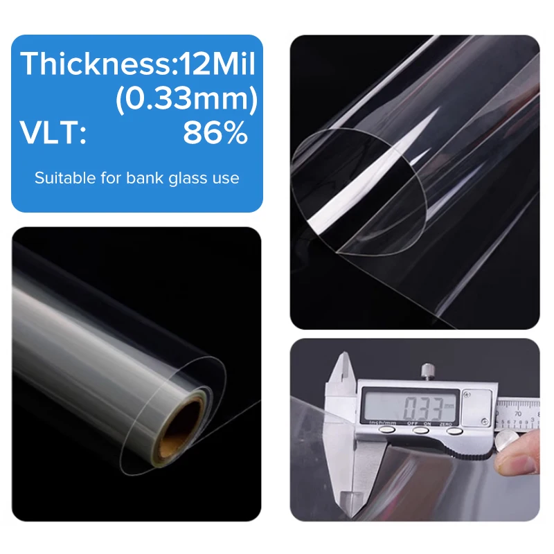 Factory Wholesale Window Film  12mil Thickness Clear Safety Film Windshield Protection Film for Bank Windows Good Price