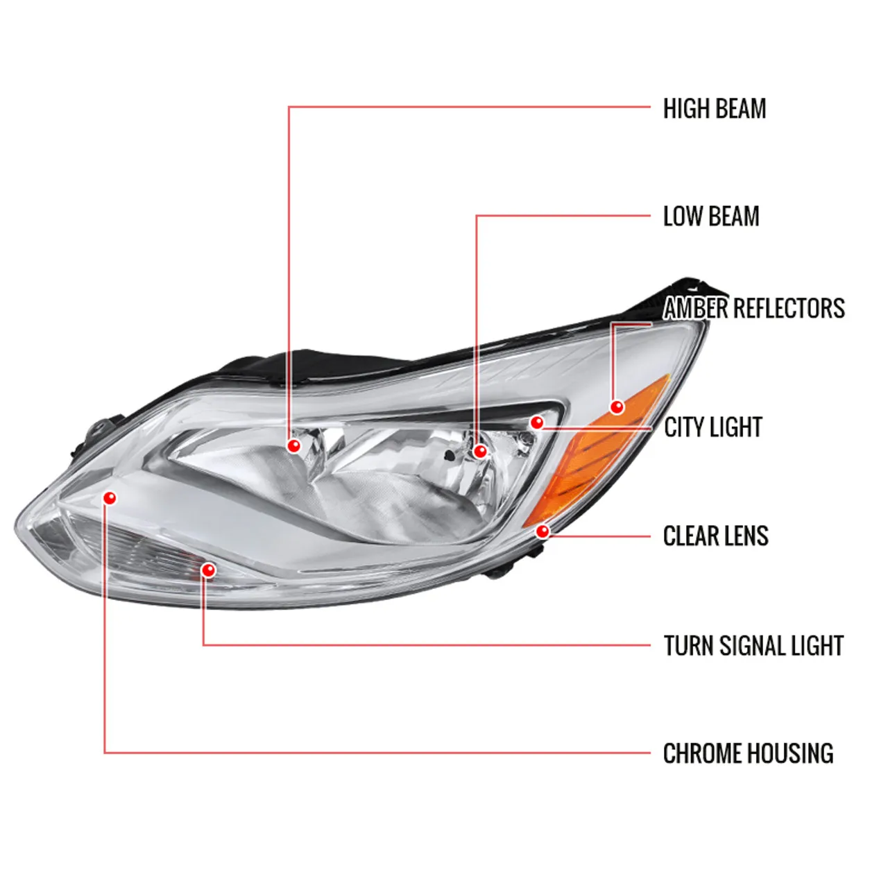 Автозапчасти,автомобильная осветительная система на заказ, автомобильная фара для  FORD-FOCUS2012-2014