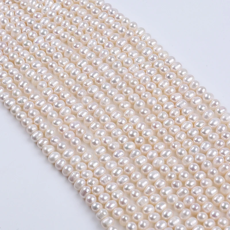 6-7mm Loose Beads Freshwater Pearl Natural Potato Shape Pearl Strands