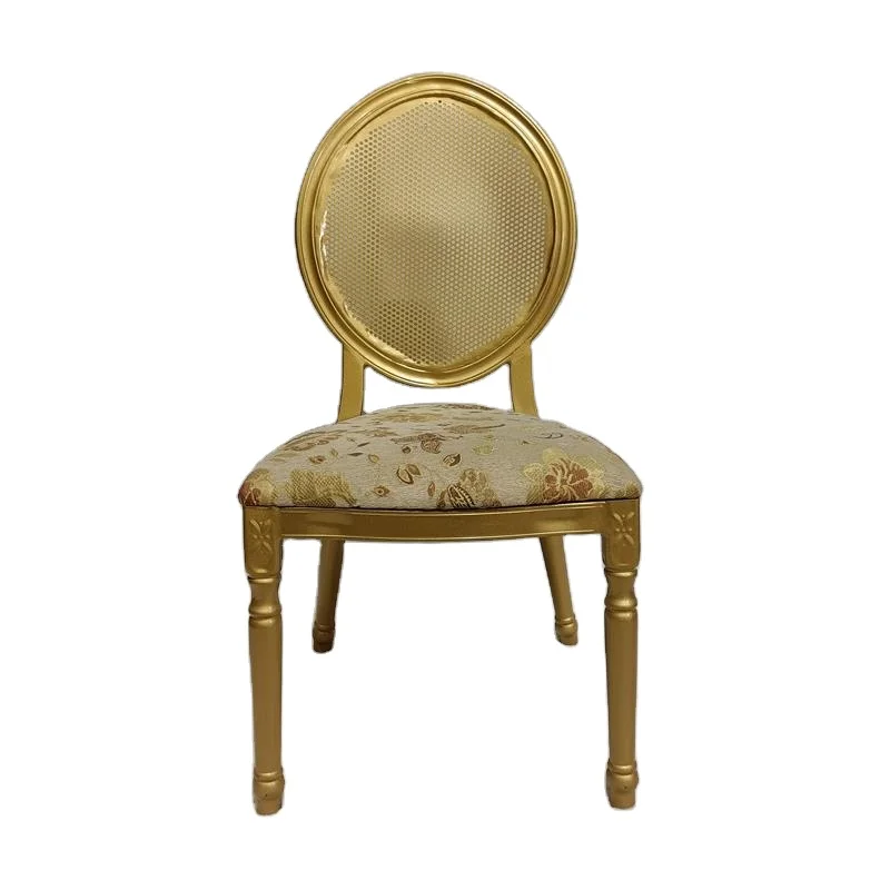 aluminum round louis chair removable seat cushion gold wedding chair