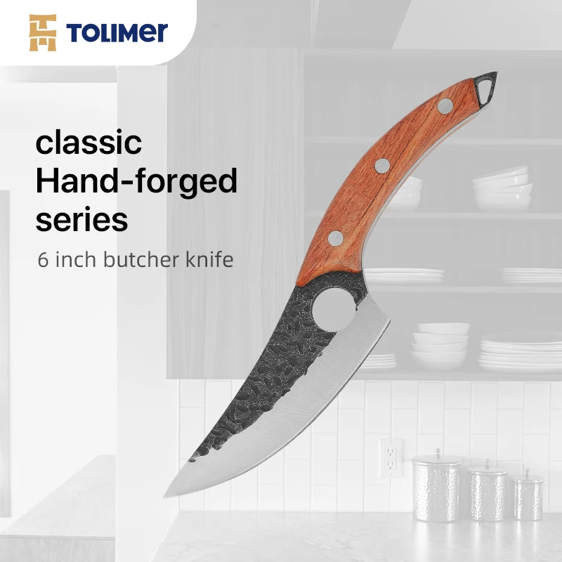 Butcher Knife Hand Forged Boning Viking Knife  High Carbon Steel Fillet Chef Knife Meat Cleaver for Kitchen