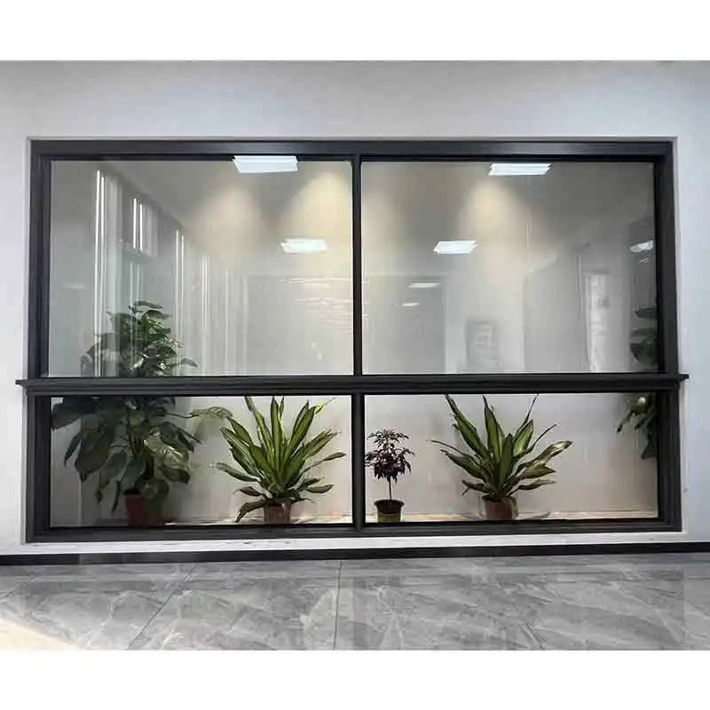 Black models aluminum casement window grille design pvc sliding window glass  sliding window with 4 panels with incect screen