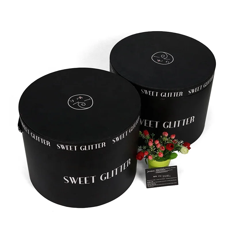 Wholesale Cylinder Cylinder Flower Box Jewelry Chocolate Box Cardboard Rose Floral Velvet Hat Round Flower box